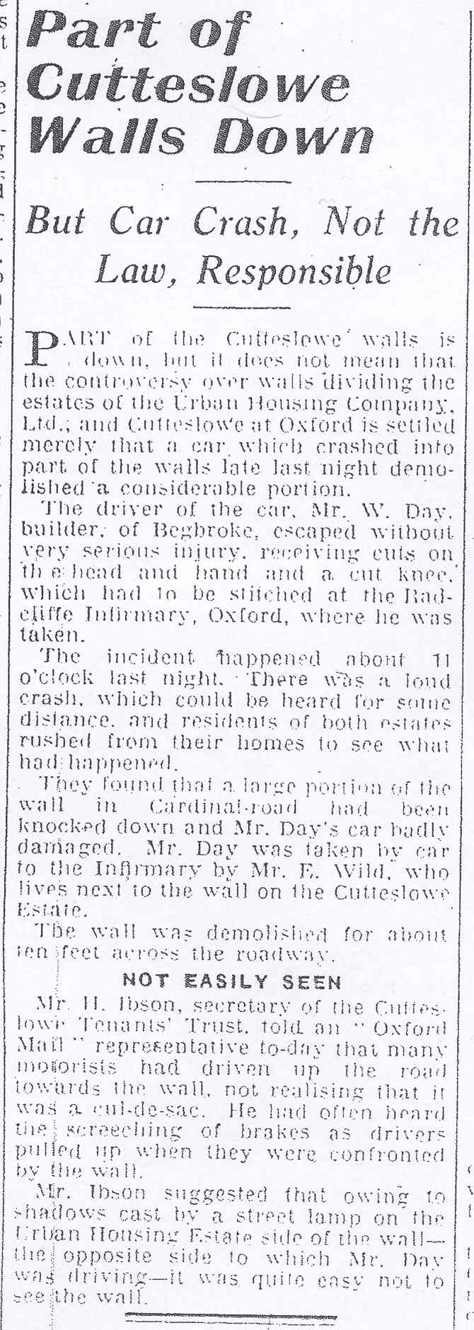 Report in The Oxford Mail